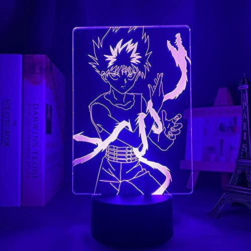 Yu Yu Hakusho Hiei Japanese Anime Light Sign LED 3D Illusion Lamp 16 Colors. with Remote Control- USB Charging.Child Bedroom Decor Night Light .