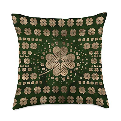 Creativemotions Irish Shamrock Four-leaf clover Throw Pillow- 18x18- Multicolor Creativemotions Irish Shamrock Four-leaf clover Throw Pillow- 18x18- Multicolor