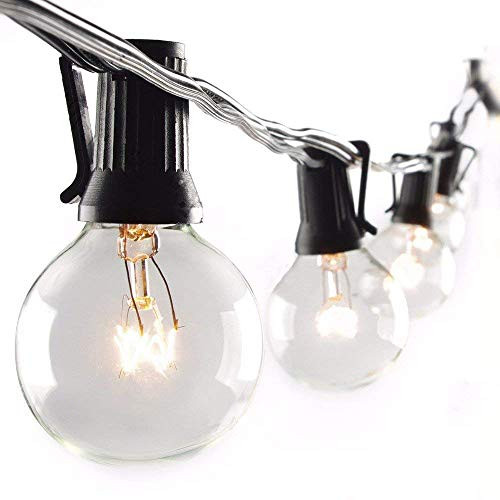 SkrLights Globe Holiday String Lights with G40 Bulbs (50ft.) Backyard Patio Lights Garden Bistro Party Natural Warm Bulbs Cafe Hanging Umbrella Lights on Light String Indoor Outdoor Black SkrLights Globe Holiday String Lights with G40 Bulbs (50ft.) Backyard Patio Lights Garden Bistro Party Natural Warm Bulbs Cafe Hanging Umbrella Lights on Light String Indoor Outdoor Black