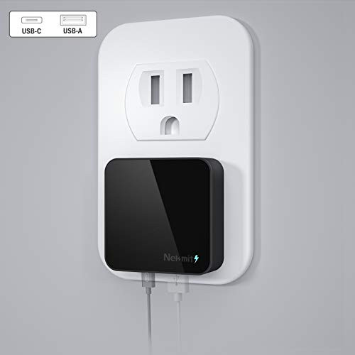 Nekmit USB C Charger- Thin Flat 30W Dual Port Fast Wall Charger with 18W Power Delivery PD 3.0 and 12W USB Port for iPhone 12/12 Mini/12 Pro/12 Pro Max- Galaxy- Pixel- iPad Pro- AirPods Pro and More