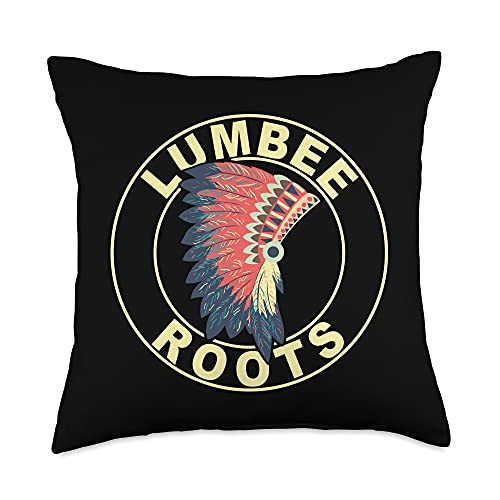 Native American Love Roots Headdress Proud Native American Lumbee Nation Throw Pillow- 18x18- Multicolor
