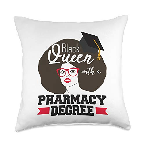 Graduation Gifts by K PharmD Pharmacy Degree Black Queen Graduation Pharmacist Throw Pillow- 18x18- Multicolor Graduation Gifts by K PharmD Pharmacy Degree Black Queen Graduation Pharmacist Throw Pillow- 18x18- Multicolor
