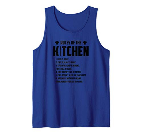 Funny Rules of the Kitchen Cooking and Cook Chef Gift Design Tank Top