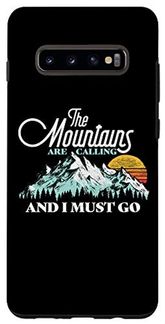 Galaxy S10Plus Mountains Are Calling and I Must Go Retro 80s Vibe Graphic Case Galaxy S10Plus Mountains Are Calling and I Must Go Retro 80s Vibe Graphic Case