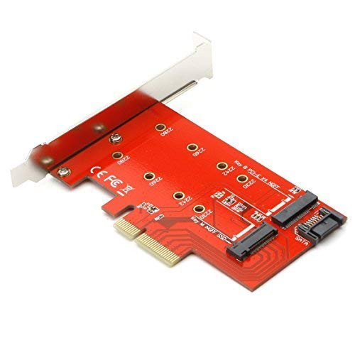 2 Slots M Key M.2 NGFF PCIe Based (NVME AHCI) SSD and B Key, B+M Key M.2 NGFF (SATA Based) SSD to PCI-E Express x4 Adapter