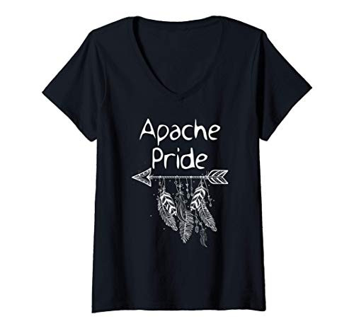 Womens Apache Pride Native American Nice Gift Men Women Kids V-Neck T-Shirt