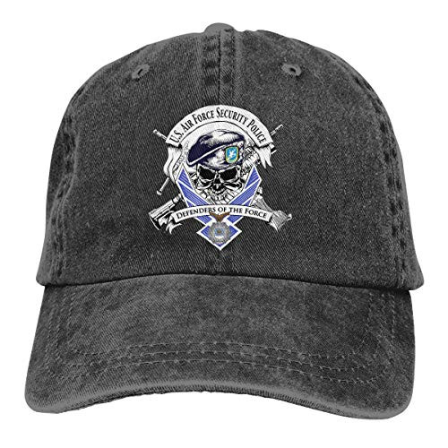 SLISL EIEI Defensor Fortis Air Force Security Force Adjustable Baseball Caps Denim Hats Cowboy Sport Outdoor