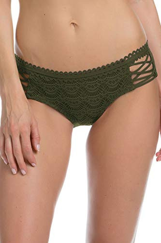 Becca by Rebecca Virtue Women's Tab Side Hipster Bikini Bottom Bay Leaf XS