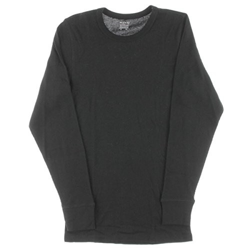 Alfani Mens Waffle Knit Crew Neck Thermal Underwear Black M