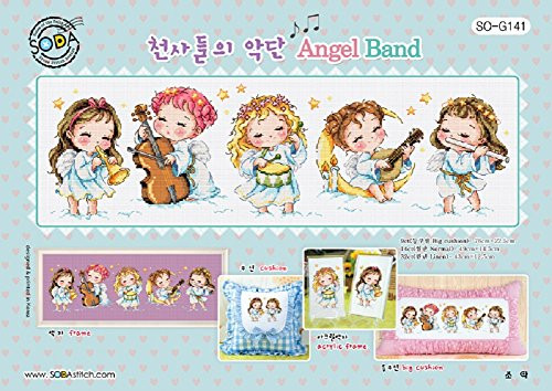 SO-G141 Angel Band- SODA Cross Stitch Pattern Leaflet- Authentic Korean Cross Stitch Design- Cross Stitch Pattern Chart- Color Printed on Coated Paper