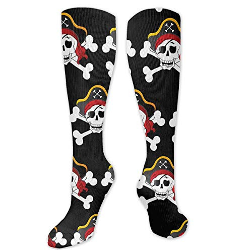Suxingge Pirate Red Skull  and  Crossbones Danger Rabbits Knee High Socks Stockings For Men  and  Women-Training