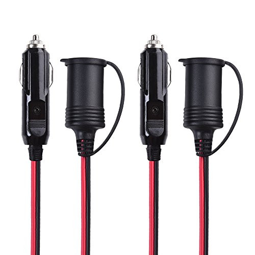 Cable Matters 2-Pack 12V Cigarette Lighter Extension Cord (12V Extension Cord) with 15A Fuse - 15 Feet
