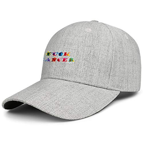 Rkouquhuaqi Fuck Cancer Unisex Adjustable Snapback Baseball Hat Wool Blend Fitted Cap Golf Dad Hat