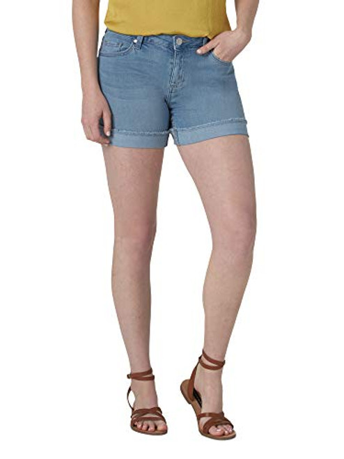 Riders by Lee Indigo Women's Modern Collection Denim Ex-Boyfriend 5inch Rolled Cuff Short- Light wash- 16 AVG