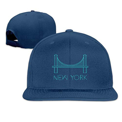 NQMIVNSK New York Brooklyn Bridge Baseball Cap Flat Brim Visor Classic Snapback Hat Adjustable Trucker Dad Hat