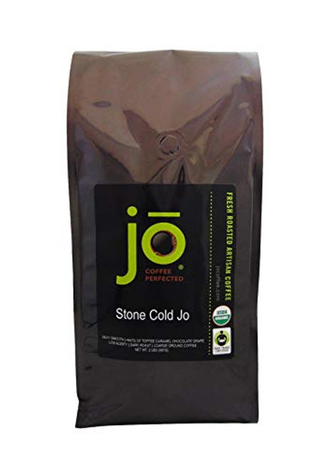 STONE COLD JO: 2 lb, Cold Brew Coffee Blend, Dark Roast, Coarse Ground Organic Coffee, Silky, Smooth, Low Acidity, USDA Certified Organic, Fair Trade Certified, NON-GMO, Great French Press Hot Brew STONE COLD JO: 2 lb, Cold Brew Coffee Blend, Dark Roast, Coarse Ground Organic Coffee, Silky, Smooth, Low Acidity, USDA Certified Organic, Fair Trade Certified, NON-GMO, Great French Press Hot Brew