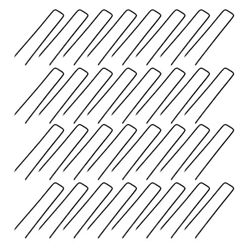 YARDWE 50pcs Garden Staples U Shaped Ground Stakes Pegs Pins Spikes for Lawn Sod Weed Landscape Grass Fabric Netting YARDWE 50pcs Garden Staples U Shaped Ground Stakes Pegs Pins Spikes for Lawn Sod Weed Landscape Grass Fabric Netting