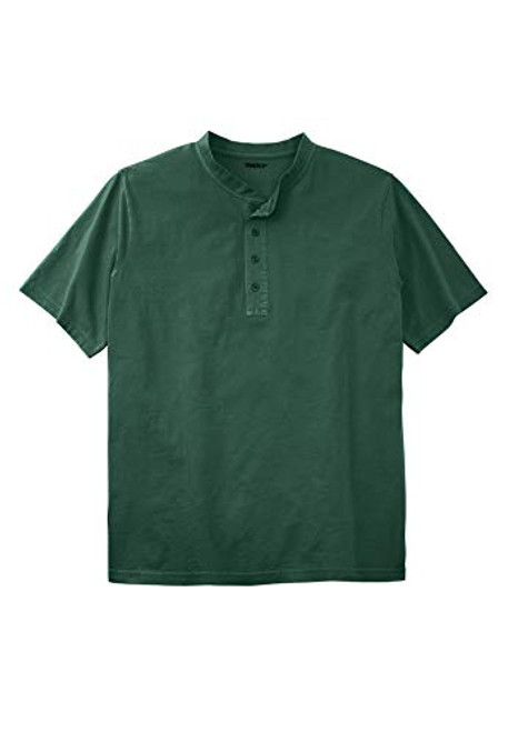 KingSize Men's Big  and  Tall Shrink-Less Lightweight Henley T-Shirt - Tall - 3XL- Hunter Green Henley Shirt