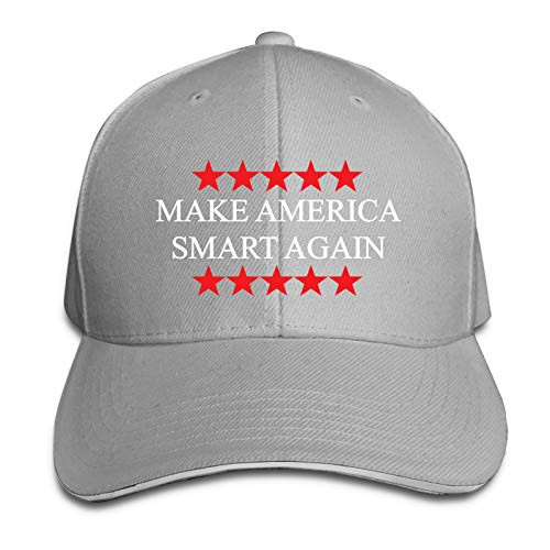 Make America Smart Again Peaked Baseball Cap Hat Baseball Sun Hat Sandwich Cap Gray