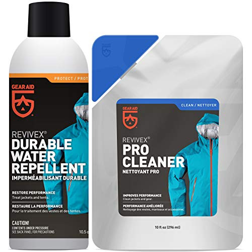 GEAR AID Care Kit with Revivex Pro Cleaner and Revivex Durable Water Repellent Spray- Clear- 10 oz Pack and 10.5 oz Pack GEAR AID Care Kit with Revivex Pro Cleaner and Revivex Durable Water Repellent Spray- Clear- 10 oz Pack and 10.5 oz Pack