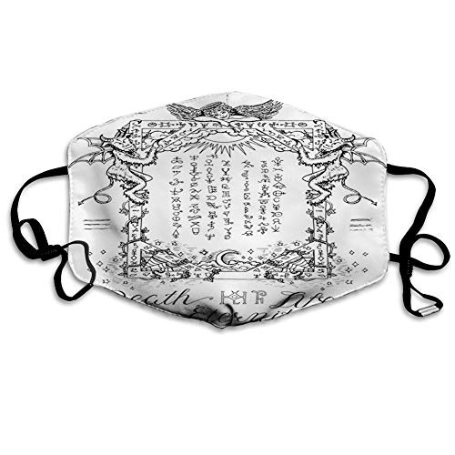 Reusable Face Shield Mouth Scraf Gothic Medieval Magic and Spell Symbols Eternal Life Ritual Chart Themed Artwork decorations for adults Seniors