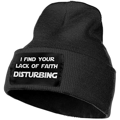 I Find Your Lack of Mask Disturbing Warm and Stylish Winter Outdoor Casual Knit Hat- Beanie Caps- Unisex Wool Hats Black