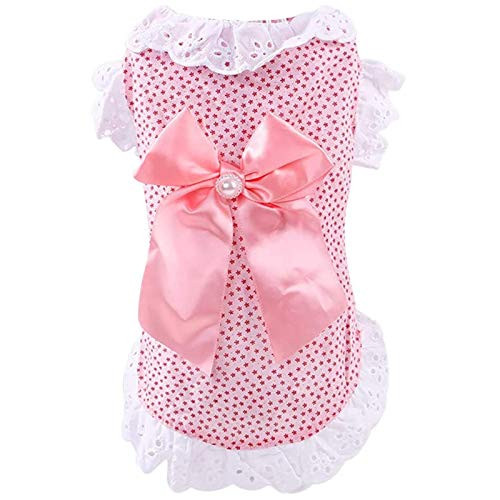 SISAVE Cat Puppy Doggie Clothing Party Costumes-Dog Dress Pet Cute Lace Skirt -Pink- Large- SISAVE Cat Puppy Doggie Clothing Party Costumes-Dog Dress Pet Cute Lace Skirt -Pink- Large-