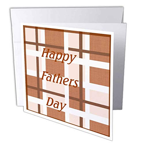 3dRose Lens Art by Florene - Fathers Day - Image of Happy Fathers Day On Neat Tan Brown Geometric Print - 6 Greeting Cards with envelopes -gc_312627_1- 3dRose Lens Art by Florene - Fathers Day - Image of Happy Fathers Day On Neat Tan Brown Geometric Print - 6 Greeting Cards with envelopes -gc_312627_1-