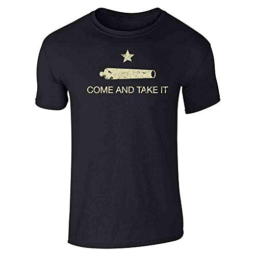 Pop Threads Come and Take It Flag Black M Graphic Tee T-Shirt for Men