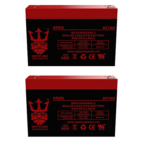 Neptune 6V 7Ah NT-670 Rechargeable SLA Sealed Lead Acid Battery - 2 Pack Neptune 6V 7Ah NT-670 Rechargeable SLA Sealed Lead Acid Battery - 2 Pack