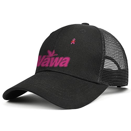 Men's Women's Baseball Hats Trucker Cap Wawa-Inc-Pink-Breast-Cancer- Cotton Snapback Back Dad Hat Snap Mesh Cap