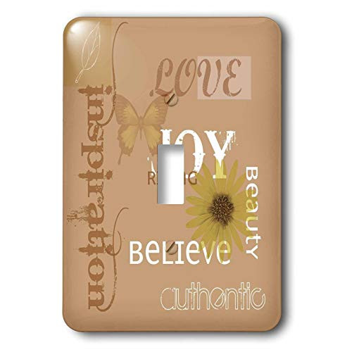 3dRose lsp_42632_1 Cinnamon Orange Joy Rising- Inspirational Words-Affirmations Single Toggle Switch