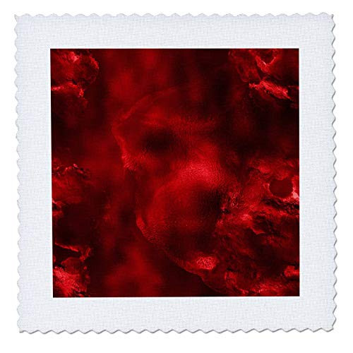 3dRose Glam Red Image Of Foil Image Of Watercolor Abstract Color - Quilt Squares -qs_326551_4-