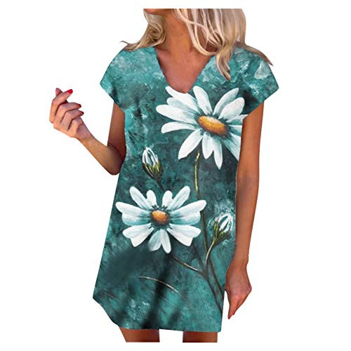 NJGRAE Sexy Dresses for Women 2021 Plus Size Summer Dresses Wedding Dress Women's Sleeveless Printing Prints Loose Casual Dress V-Neck Mini Dress Green L NJGRAE Sexy Dresses for Women 2021 Plus Size Summer Dresses Wedding Dress Women's Sleeveless Printing Prints Loose Casual Dress V-Neck Mini Dress Green L