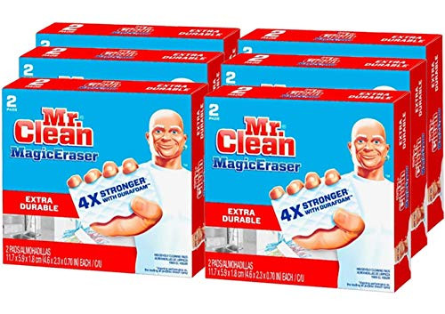 Mr Clean Magic Eraser Extra Durable Cleaning Pads 2 Count Pack of 6 -Total 12-