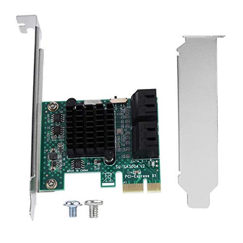 PCIE to SATA Adapter-4-Port PCIE to SATA 3.0 Expansion Controller Card Adapter 6G with Larger Heat Sink-SATA 3.0 Expansion Card with Four-Layer Circuit Board-Stronger Anti-Interference Ability. PCIE to SATA Adapter-4-Port PCIE to SATA 3.0 Expansion Controller Card Adapter 6G with Larger Heat Sink-SATA 3.0 Expansion Card with Four-Layer Circuit Board-Stronger Anti-Interference Ability.
