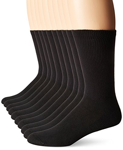 Hanes Classics Men's Crew Socks Multi-Pack_Black_10-13