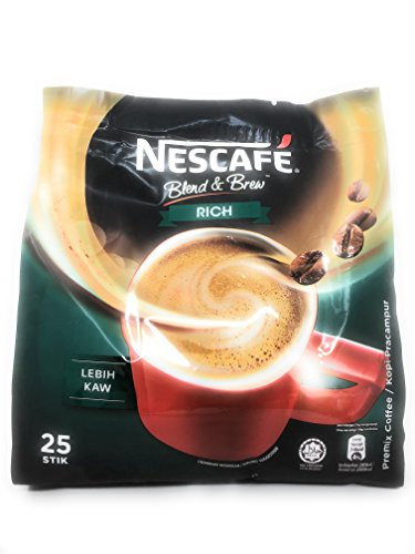 Nescafe 3 in 1 Stronger taste than Original Nescafe 3 in 1 Rich Instant Coffee Lebih Kaw Premix Coffee Serve in Cold or Hot 25 Sticks/25 Serving