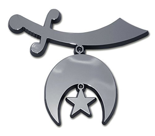 Shriner Crescent and Scimitar Chrome Auto Emblem