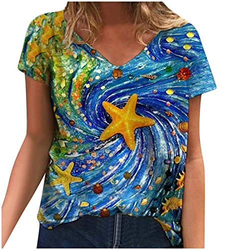 Short Sleeve Tops for Women Fashion 3D Print Tshirt Tops Casual V-Neck Blouse Plus Size Summer Tops Green Short Sleeve Tops for Women Fashion 3D Print Tshirt Tops Casual V-Neck Blouse Plus Size Summer Tops Green