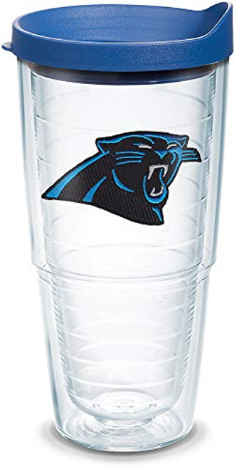 Tervis NFL Carolina Panthers Primary Logo Tumbler with Emblem and Blue Lid 24oz- Clear Tervis NFL Carolina Panthers Primary Logo Tumbler with Emblem and Blue Lid 24oz- Clear