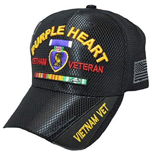 Purple Heart Medal Baseball Cap Vietnam Veteran Hat Embroidered Ribbons Purple Heart Medal Baseball Cap Vietnam Veteran Hat Embroidered Ribbons