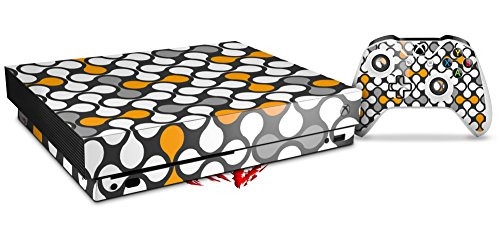 Skin Wrap for XBOX One X Console and Controller Locknodes 05 Orange