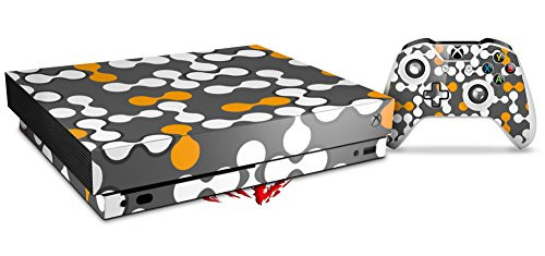 Skin Wrap for XBOX One X Console and Controller Locknodes 04 Orange