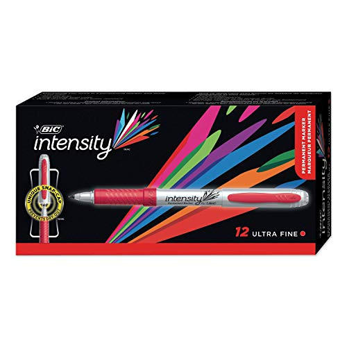 Mark-it Permanent Markers- Ultra-Fine Point- Rambunctious Red- Dozen- Sold as 1 Dozen