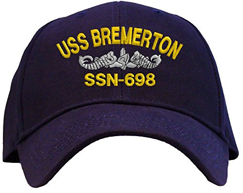 Spiffy Custom Gifts USS Bremerton SSN-698 Embroidered Pro Sport Baseball Cap Navy