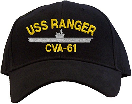 USS Ranger CVA-61 Embroidered Baseball Cap - Black