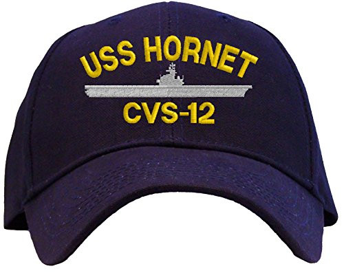 USS Hornet CVS-12 Embroidered Baseball Cap - Navy Blue