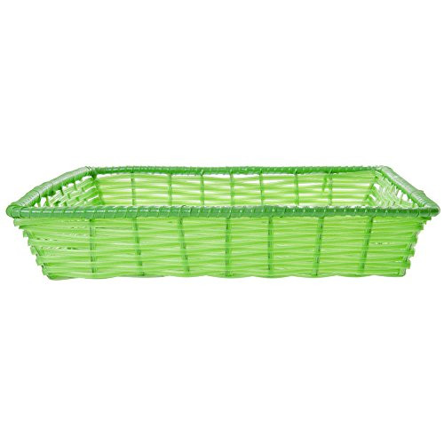 HUBERT Green Plastic Basket - 18inchL x 18inchW x 3inchD