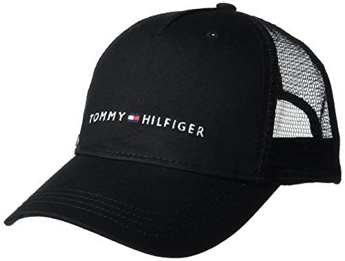 Tommy Hilfiger Men's Logo Dad Baseball Cap- Th Deep Black- OS